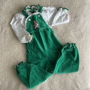 Vintage Sears Easter overalls with matching shirt